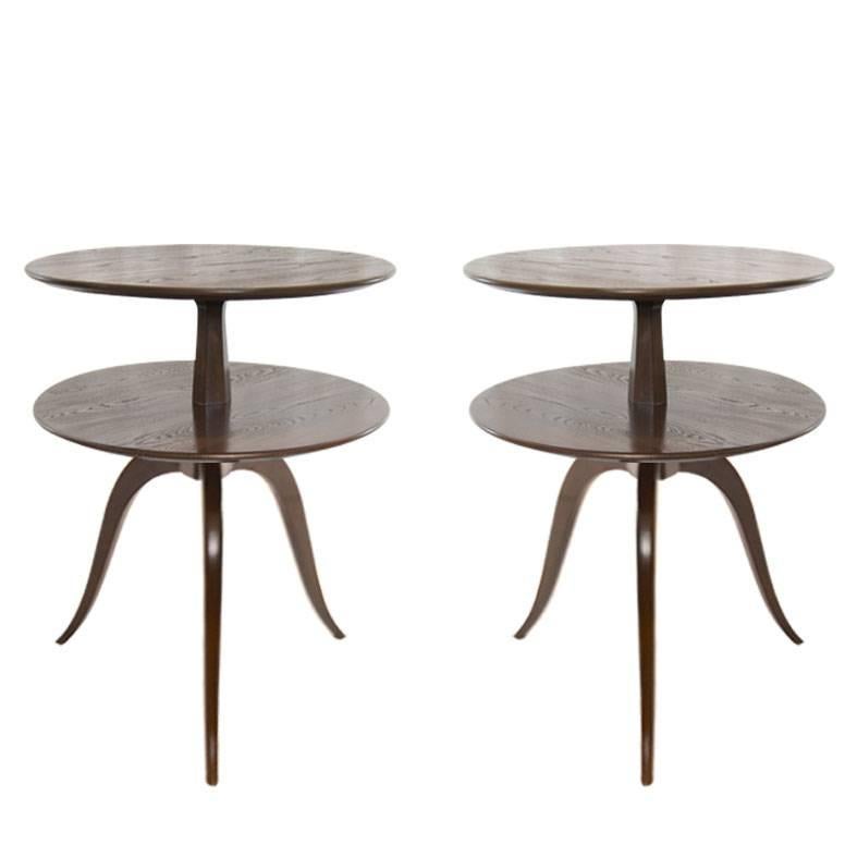Pair of Oak Side Tables by Paul Frankl for Brown Saltman, 1950s