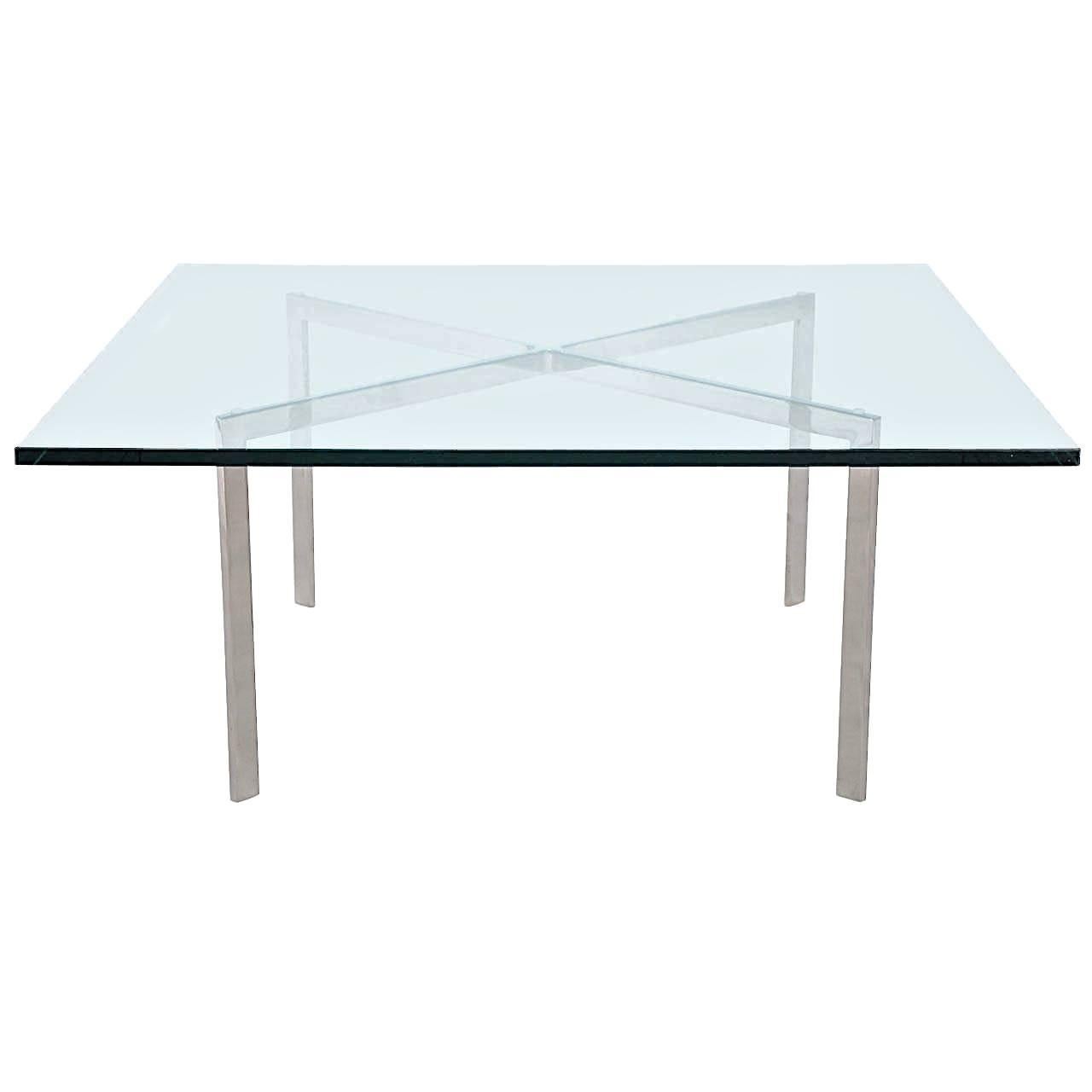 Mies van der Rohe Barcelona Table Polished Stainless KP Knoll