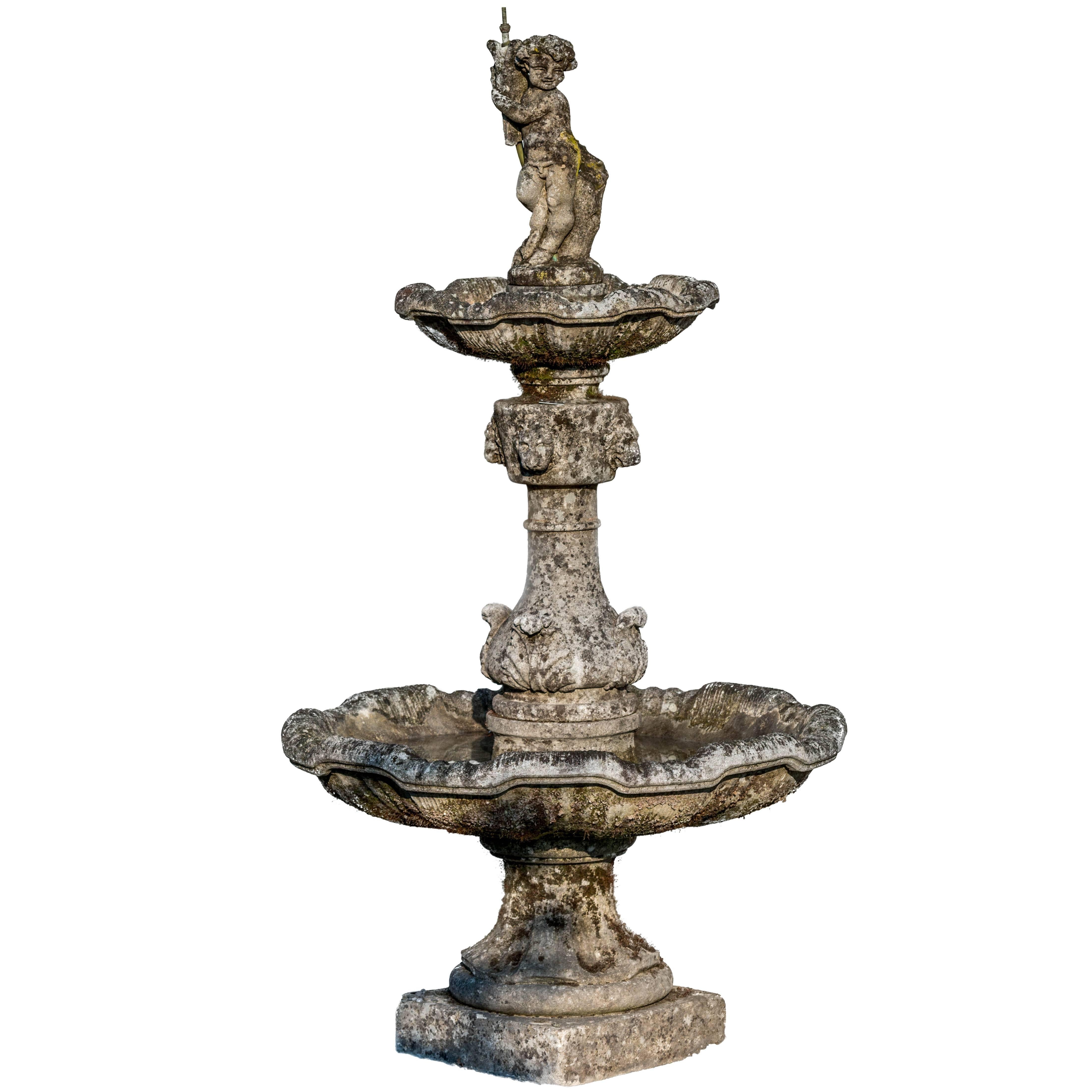 Centre Fountain, Garden Statuary, sandstone, Vincenca, 20th Century For Sale