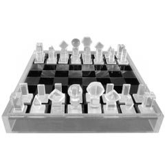 Lucite and Aluminum Chess Set, circa 1970s