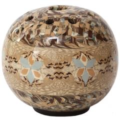 Small French Vallauris Clay Mosaic Vase by Ceramicist Jean Gerbino