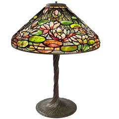Antique Tiffany Studios New York "Flowering Water Lily" Table Lamp