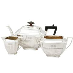 Antique Victorian Sterling Silver Three-Piece Tea Service, Boxed 7