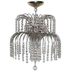 Antique Nickel-Plated Fixture with Crystals