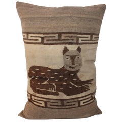 Folky Cat Indian Weaving Pillow