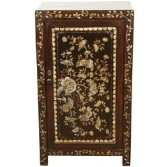 Antique French Colonial Rosewood and Mother-of-Pearl Inlaid Cabinet