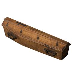 Small Carved Wood Coffin, Work from a 1914-1918 Great War "Poilu"