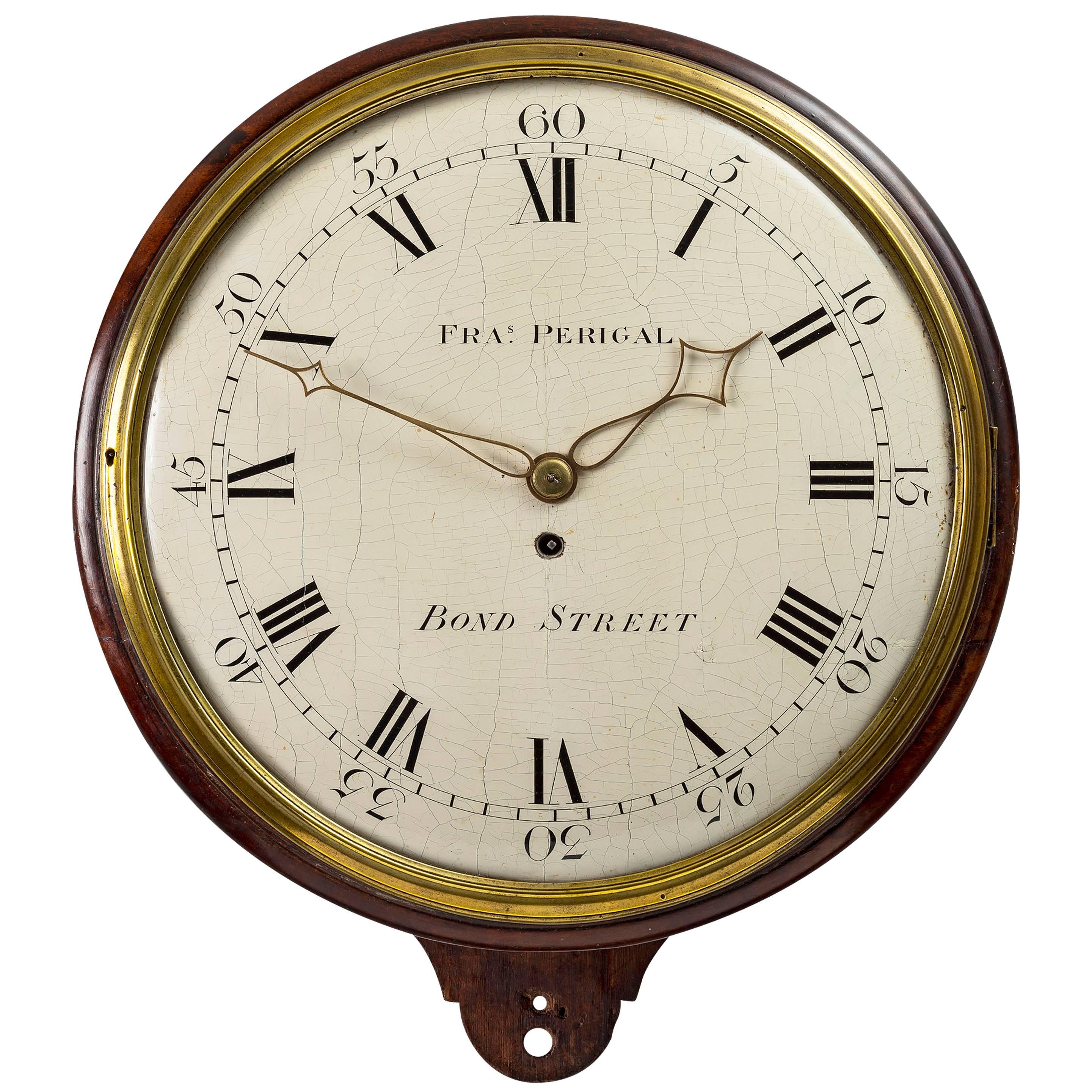Antique Mahogany Dial Timepiece by Francis Perigal, Bond Street, London