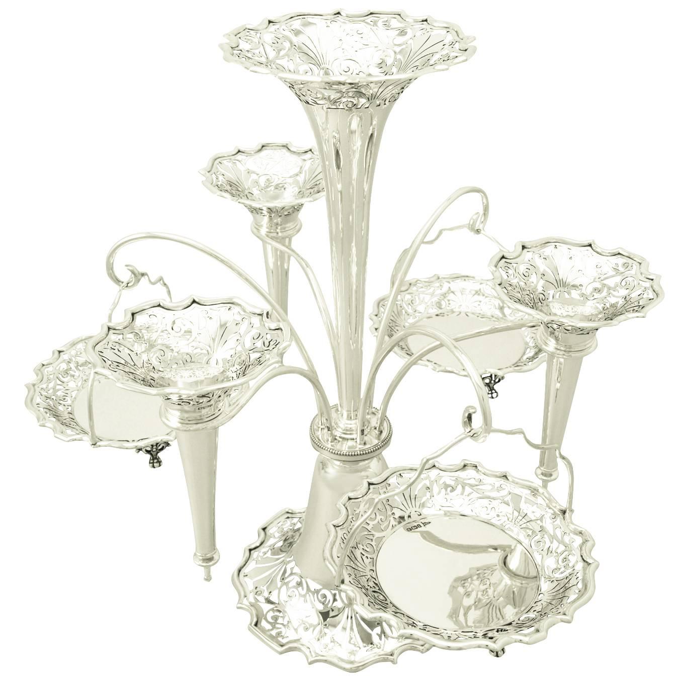 Sterling Silver Epergne or Centrepiece, Antique Edwardian