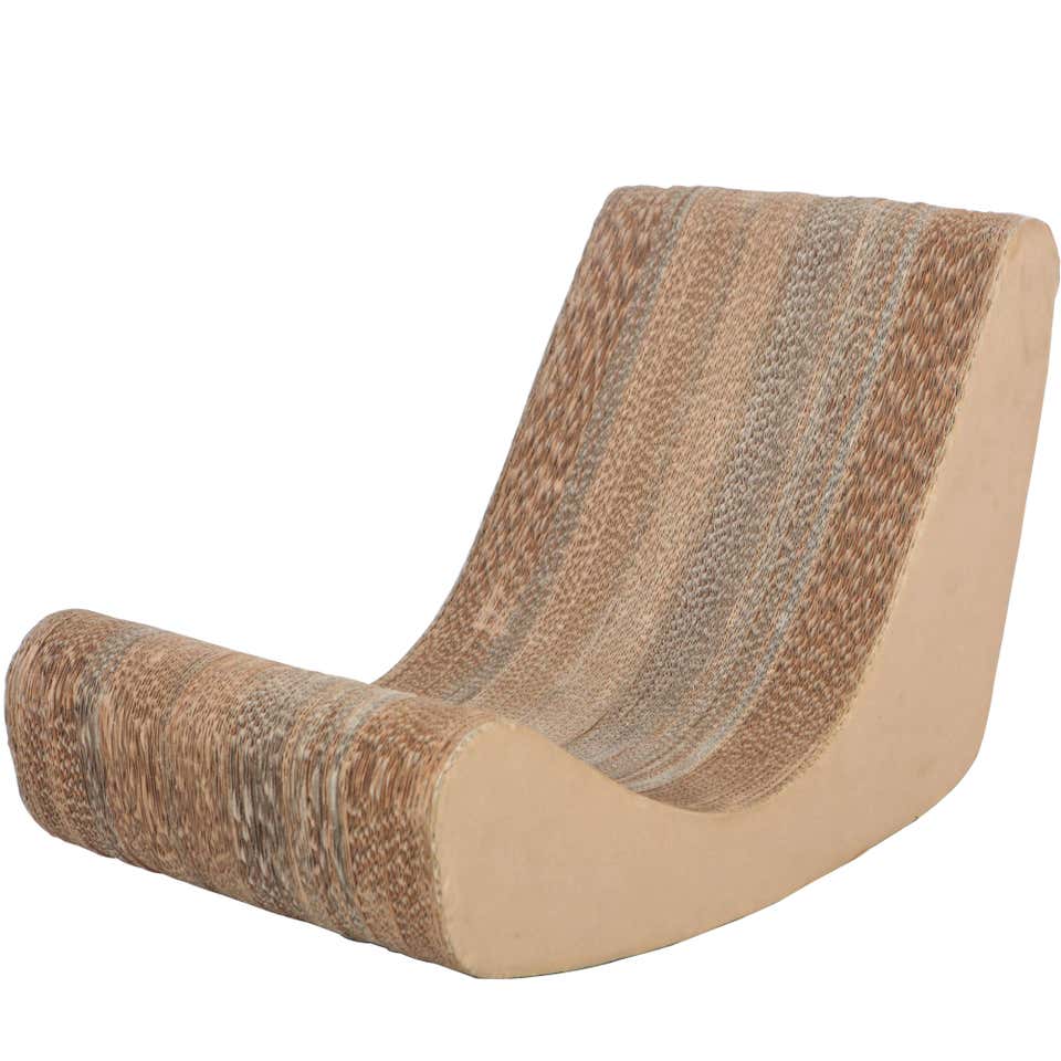 Corrugated Cardboard Low Rocker in the Style of Frank Gehry at 1stDibs