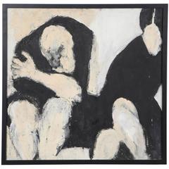 Black and White Abstract Figure Painting