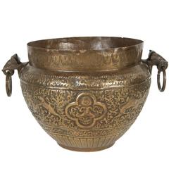 Anglo-Indian Mughal Bronze Cache Pot