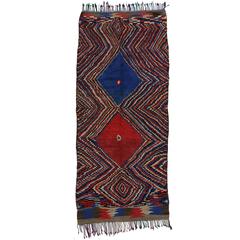 Mid-Century Modern Berber Moroccan Rug with Tribal Design 7