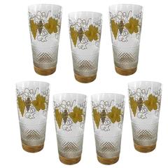 Fabulous French Ormolu-Mounted High Ball Glasses, circa 1940s