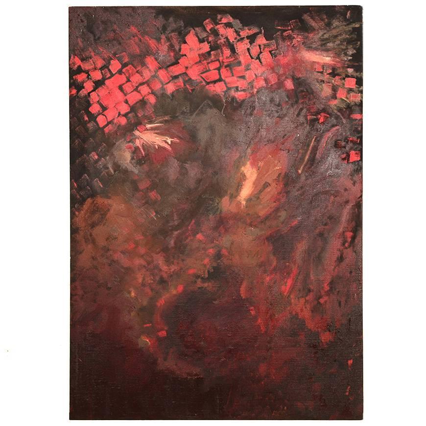 Latin American Mario Beauregard Abstract Oil in Canvas at 1stDibs