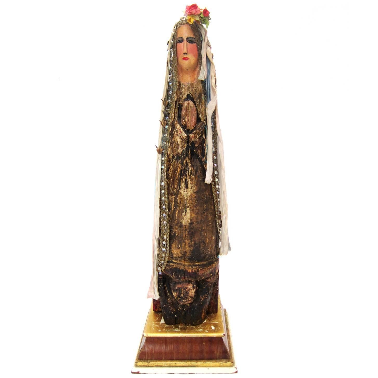 Virgen de Guadalupe Anonymous sculpture, Early 20th Century For Sale