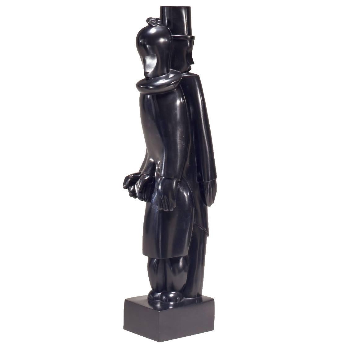 Jean Lambert-Rucki Bronze "Couple au Chapeau Gibus, " circa 1923-1925 For Sale