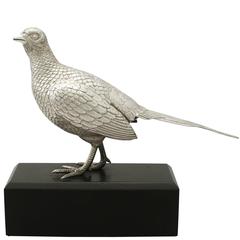 Vintage Sterling Silver Hen Pheasant - Antique Style