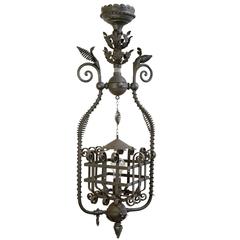 Victorian Wrought Iron Pendant, circa 1890