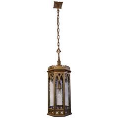 Antique Bradley and Hubbard Gothic Revival Brass Pendant