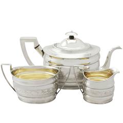 Sterling Silver Three-Piece Tea Service, Antique George III 5