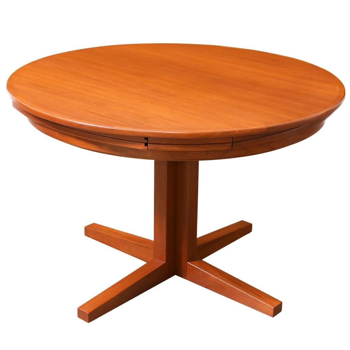 Danish Modern Teak “Flip-Flap” Lotus Dining Table by Dyrlund