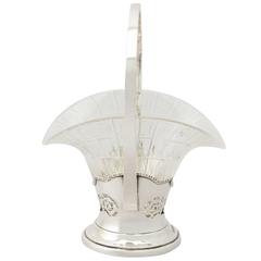 Cut Glass and Sterling Silver Bon Bon Basket - Antique George V 9