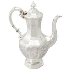 1840s Early Victorian Scottish Sterling Silver Coffee Pot