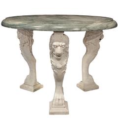 Striking Italian 19th Century Neoclassical Marble Center Table