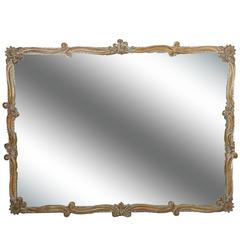 Antique Large Wooden Wall Mirror.