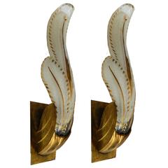 Pair of circa 1950 Murano Sconces