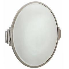 Round Silver Plate Art Deco Wall Mirror, France, circa 1930