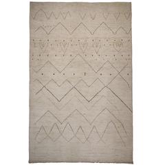 Contemporary Moroccan Style Oversize Rug with Tribal Design