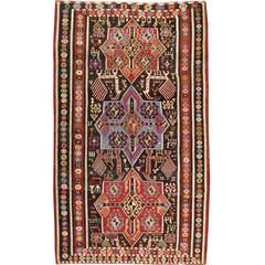 Antique Russian Kuba Kilim Flat-Weave Rug