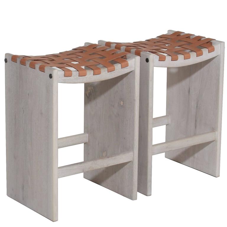 Plank Bar Stool in Solid Walnut by Thomas Hayes Studio For Sale at 1stdibs