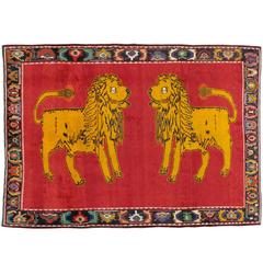 Vintage Persian Pictorial Gabbeh Rug 11
