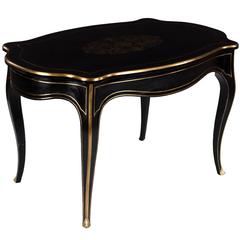 French Napoleon III Period Ebonized Desk, 1870s