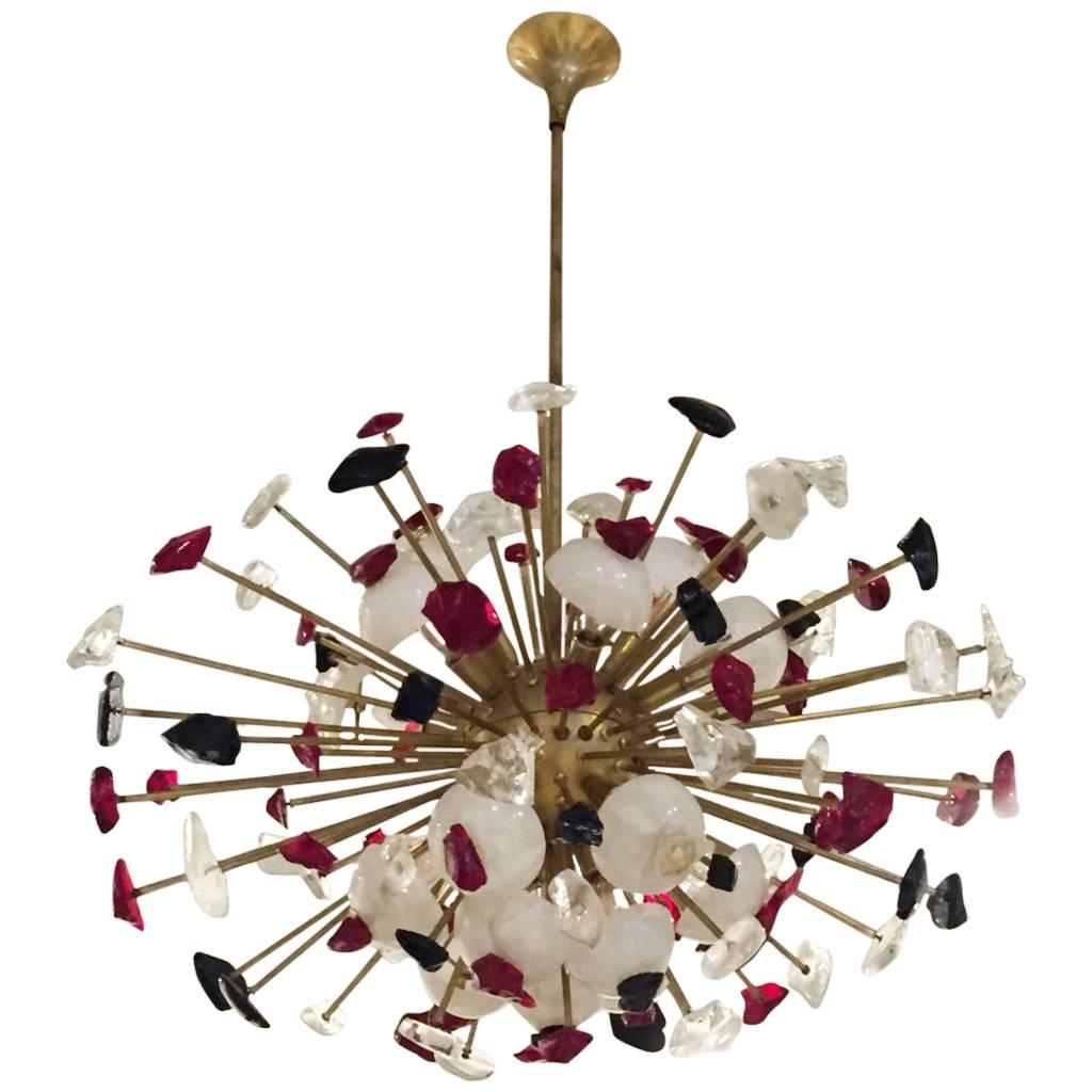 Incroyable lustre italien Spoutnik de style mi-siècle moderne en vente