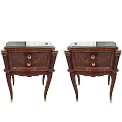 Pair of French Art Deco Night Stands in the Style of Jules Leleu 3