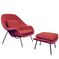 Retro Chair with Ottoman Designed by Eero Saarinen in 1950