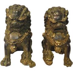 Pair of Bronze Foo Dogs