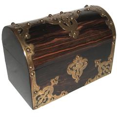 Victorian Coromandel Wood Domed Letter Box