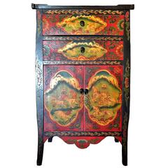 Hand-Painted Tibetan Chest, Curved