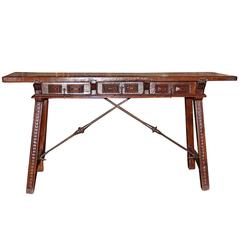 Antique An 18th Century Spanish Walnut Trestle Table, 18th Century