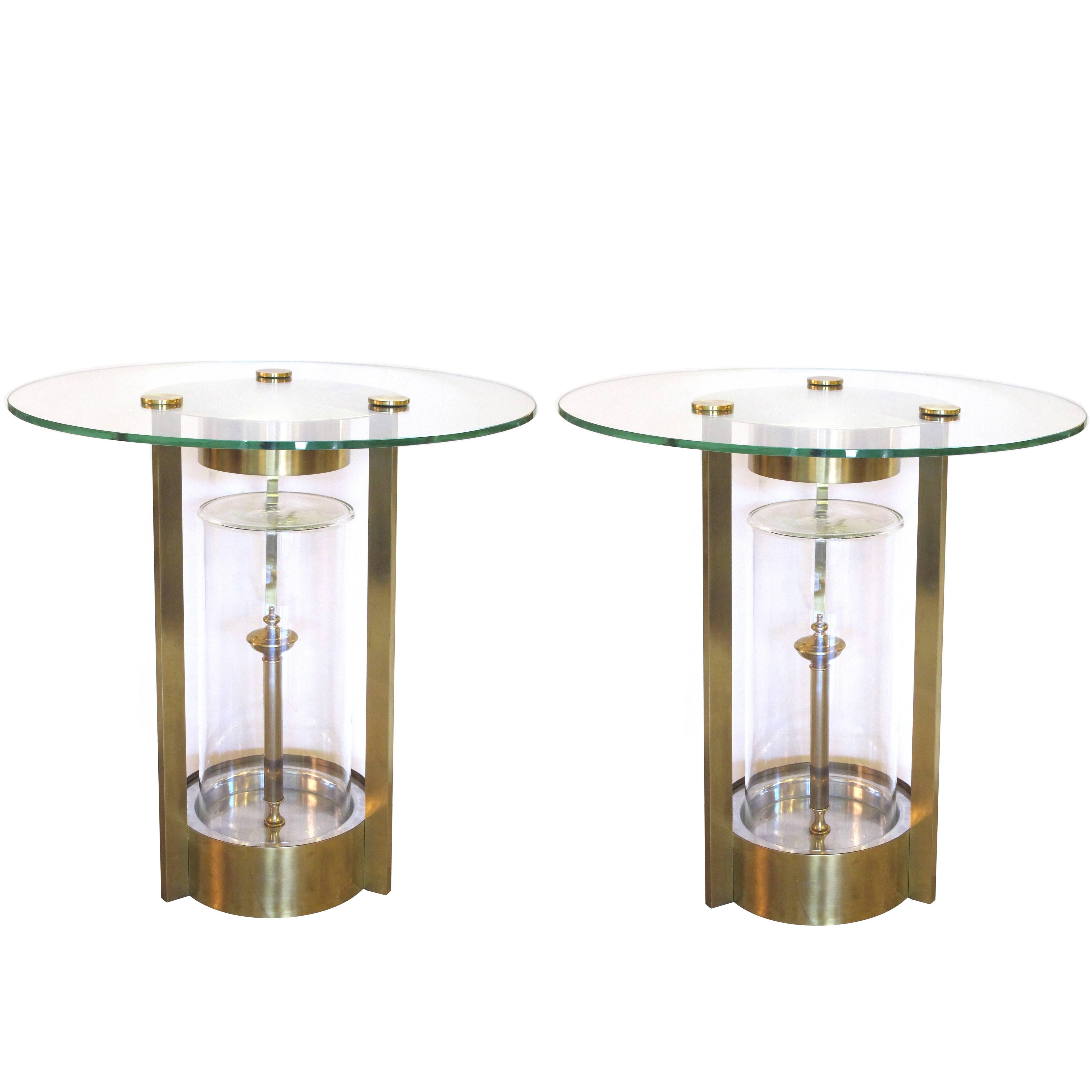 Rare Pair of American Illuminated Side Tables, Designed by Dorothy Thorpe