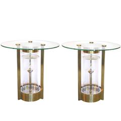 Vintage Rare Pair of American Illuminated Side Tables, Designed by Dorothy Thorpe