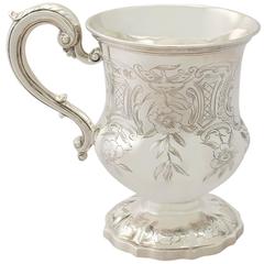 Sterling Silver Christening Mug - Antique Victorian