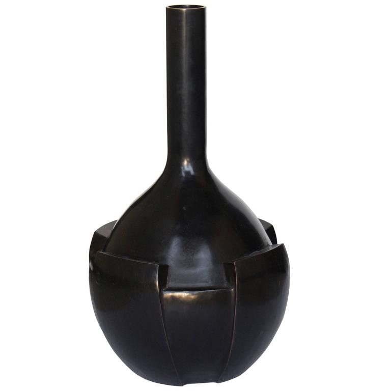 Thomas Pheasant Petal Vase in Dark Bronze at 1stdibs