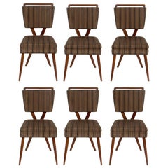 Set of Six X-Back Italian Dining Chairs by Gianni Vigorelli