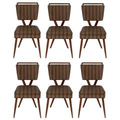 Set of Six X-Back Italian Dining Chairs by Gianni Vigorelli 1